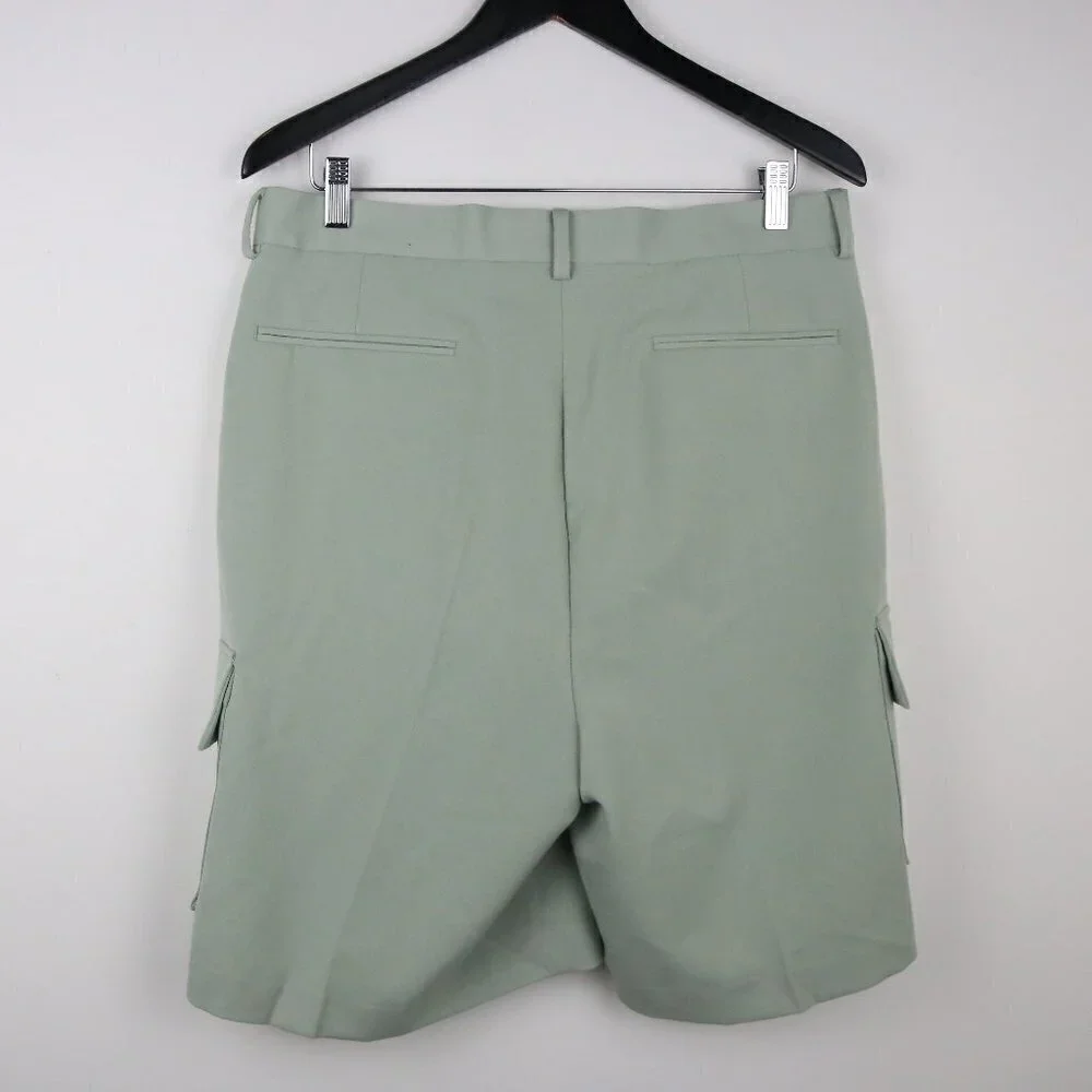 ASOS Design Wide Leg Cargo Smart Shorts in Dusky Green Size‎ 32 - Picture 7 of 7